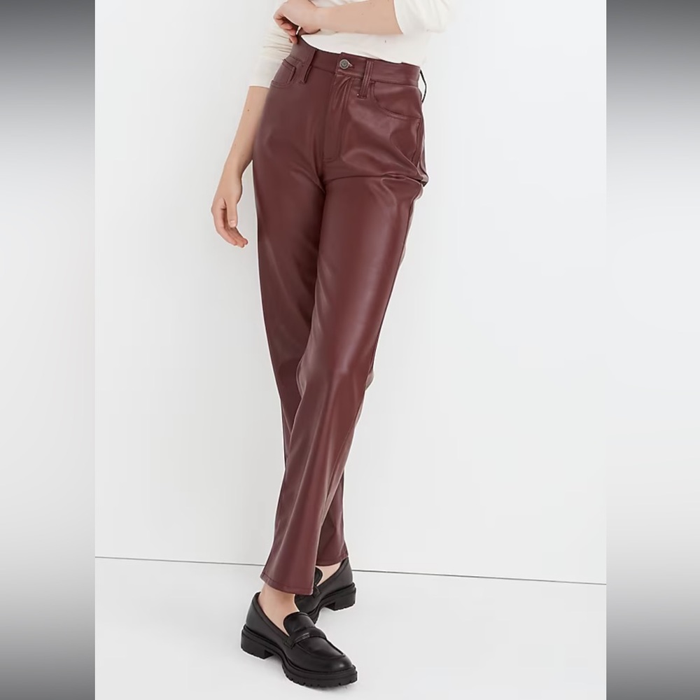 NWOT Madewell The Perfect Vintage Straight Jean: Faux Leather